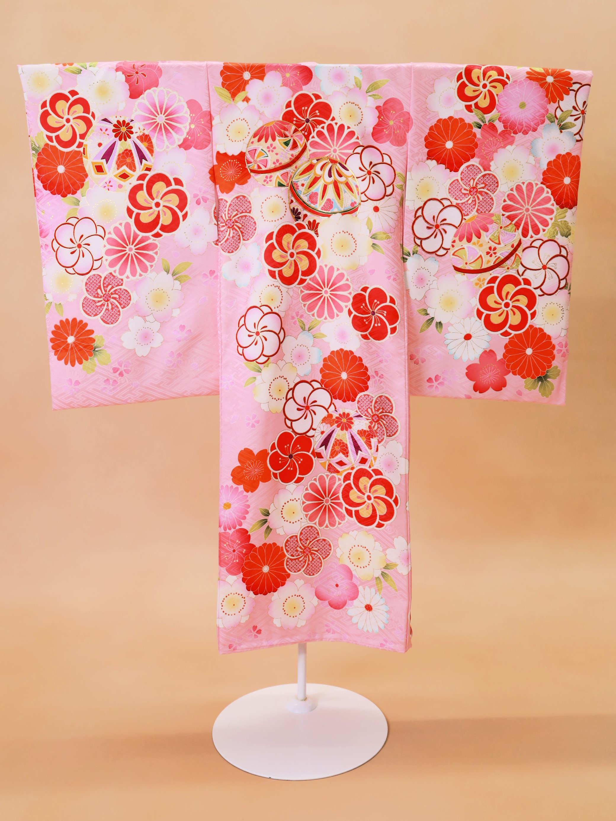 新品正絹祝着京友禅高級手描き染、豪華ボカシ、本金入、特選大鷹兜